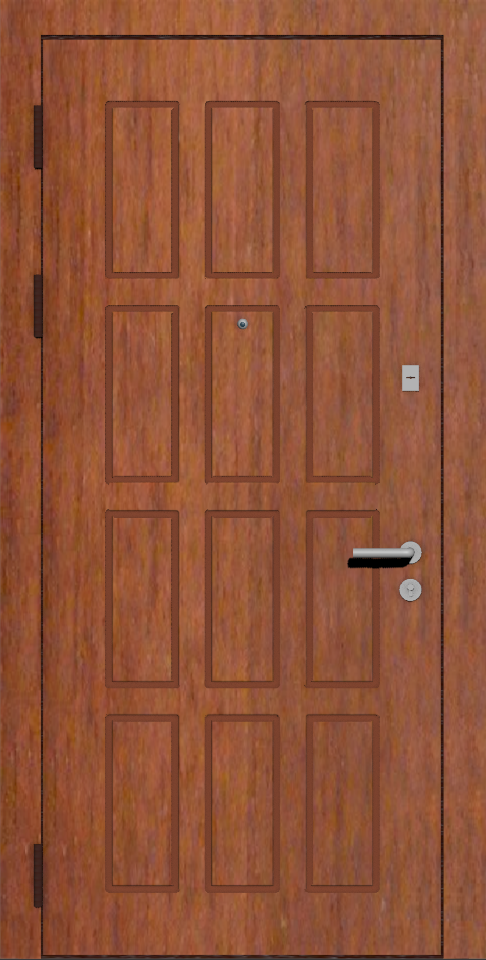 Классическая входная дверь с отделкой шпон анегри и фрезеровкой С12